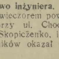 Samobójstwo inżyniera, 1933
