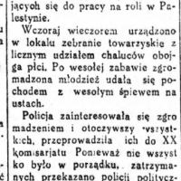 Z zabawy do aresztu, 1934