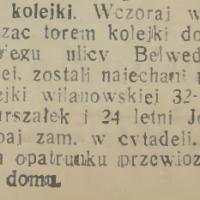 Ofiary kolejki, 1934