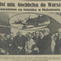 Przylot Goebbelsa Przylot Goebbelsa, 1934