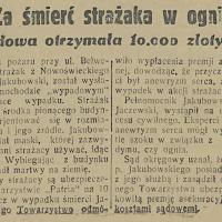 Za śmierć strażaka, 1934