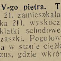Skok z IV piętra, 1934