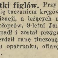 Tragiczne skutki figlów