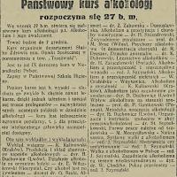 Kurs alkohologii, 1934