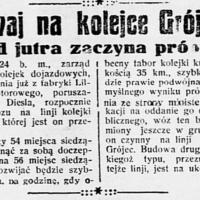 Tramwaj na kolejce, 1934