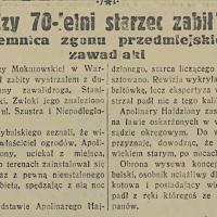 Tajemnica zgonu zawadiaki, 1935