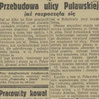 Przebudowa Puławskiej, 1935