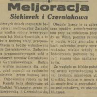 Meljoracja Siekierek i Czerniakowa, 1935
