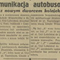 Komunikacja z nowym dworcem, 1935