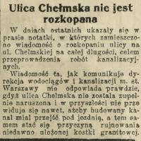 Chełmska nie jest rozkopana, 1935