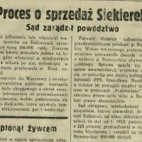 Proces o sprzedaż Siekierek, 1935