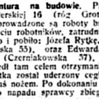 Awantura na budowie. Belwederska róg Grottgera. 1935