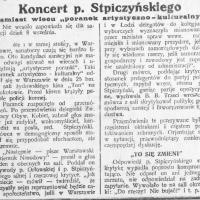 Koncert Stpiczyńskiego, 1935