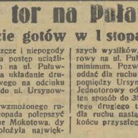 Drugi tor w listopadzie. Puławska. 1935