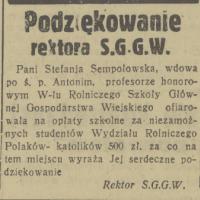 Rektor dziękuje, 1936