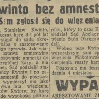 Kwinto bez amnestji, 1936