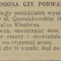 Zaginiona czy porwana, 1936