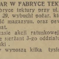 Pożar w fabryce tektury
