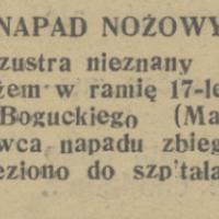 Napad nożowy, 1936