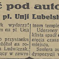 Śmierć pod autobusem, 1936
