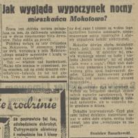 Wypoczynek nocny, 1936