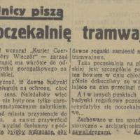 O poczekalnię tramwajową, 1936