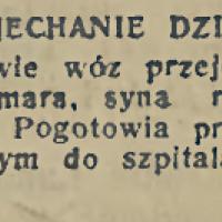 Przejechanie dziecka, 1936