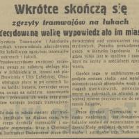 Zgrzyty tramwajów, 1936