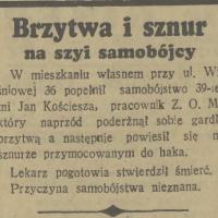 Brzytwa i sznur, 1936