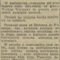 Przebudowa szosy, 1936