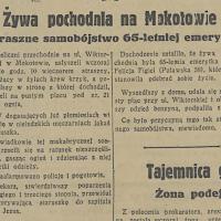 Samobójstwo emerytki, 1936