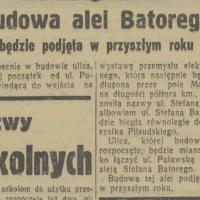 Budowa alei Batorego, 1936