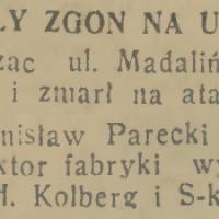 Nagły zgon, 1936