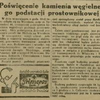 Kamień węgielny. Tyniecka 40. 1936.