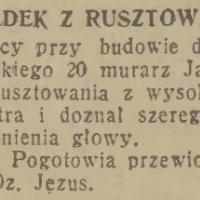 Upadek z rusztowania, 1936