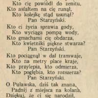 Do ulicy Puławskiej. Wiersz,. 1936