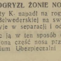 Odgryzł żonie nos, 1936