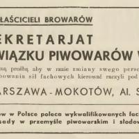 Związek Piwowarów, 1936