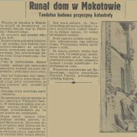 Runął dom, 1936