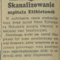 Skanalizowanie szpitala Skanalizowanie szpitala, 1936