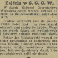 Zajścia w SGGW Zajścia w SGGW, 1936