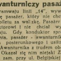 Awanturniczy pasażer w tramwaju nr 14. 1936