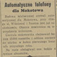 Automatyczne telefony Automatyczne telefony, 1936