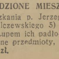 Okradzione mieszkanie, 1936