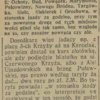Taryfa dorożkarska, 1936