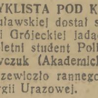 Motocyklista pod kolejką, 1936