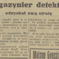 Magazynier detektyw, 1936