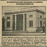 Wypożyczalnia książek w domu porogatkowym. 1937.