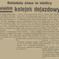 Ostatnia zima kolejek, 1937
