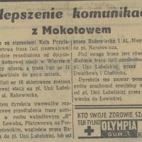 Ulepszenie komunikacji, 1937